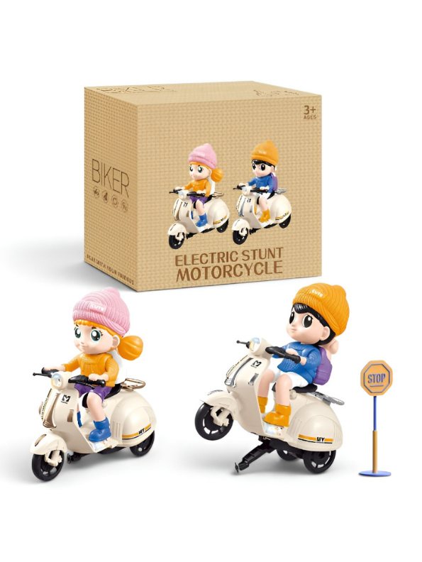 360° Rotating Electric Stunt Motorcycle Toy for Kids – Battery Operated Scooter with Dynamic Music, Dazzling LED Lights, and Automatic Wheel-Lifting Action – Ideal Gift for Boys & Girls Ages 3+ TV5780