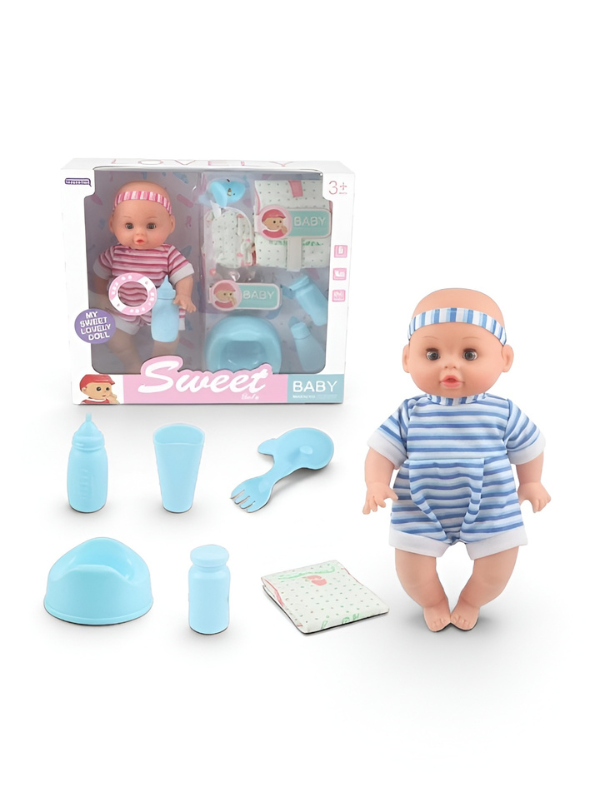 Sweet Baby Doll Play Set with Accessories – Educational Imaginative Role-Play Toy for Kids Aged 3+ Years TV3649