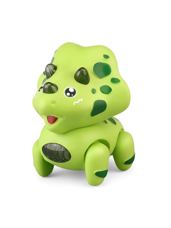 Electric Walking Triceratops Toy for Babies – Musical Crawling Dinosaur with LED Lights, Pull String Action, Early Educational Sensory Toy for Infants and Toddlers TV4682