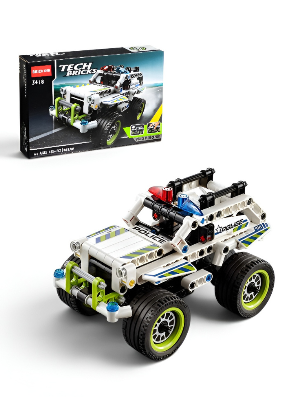 Tech Bricks 3418 Police Off-Road Patrol Vehicle Building Block Set – 185+ Pieces STEM Toy for Kids Ages 6+ TV6276