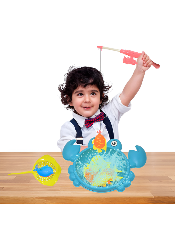 Magnetic Fishing Toy Game Set for Kids – 11-Piece Toddler Bath & Pool Play Set with 8 Large Floating Fish, Crab Pond, Extendable Fishing Pole & Net – Educational Water Sensory Learning Toy for Boys and Girls MD2819