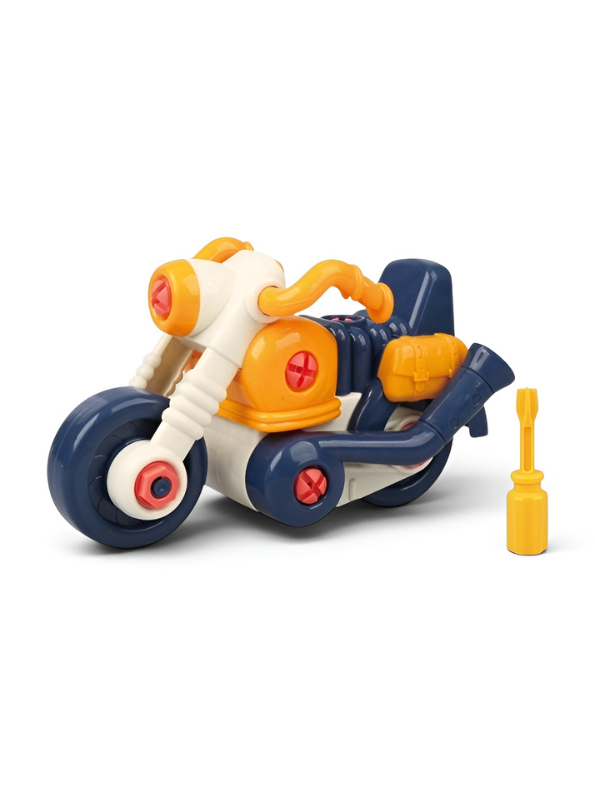 Motorcycle Toy for Toddlers – DIY Construction Building Set with Toy Screwdriver – Educational Disassemble Motorbike Kit for Kids Ages 3+ TV4989