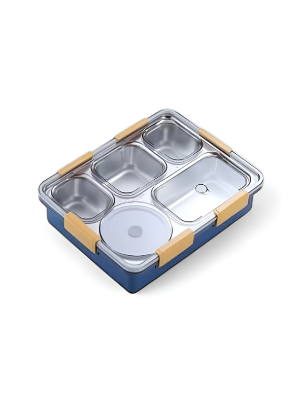 Premium Stainless Steel Divided Lunch Box – Leak-Proof 5-Compartment Bento Meal Container for Adults and Kids TV3600