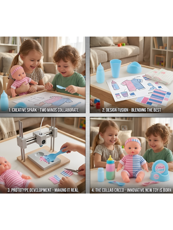 Sweet Baby Doll Play Set with Accessories – Educational Imaginative Role-Play Toy for Kids Aged 3+ Years TV3649
