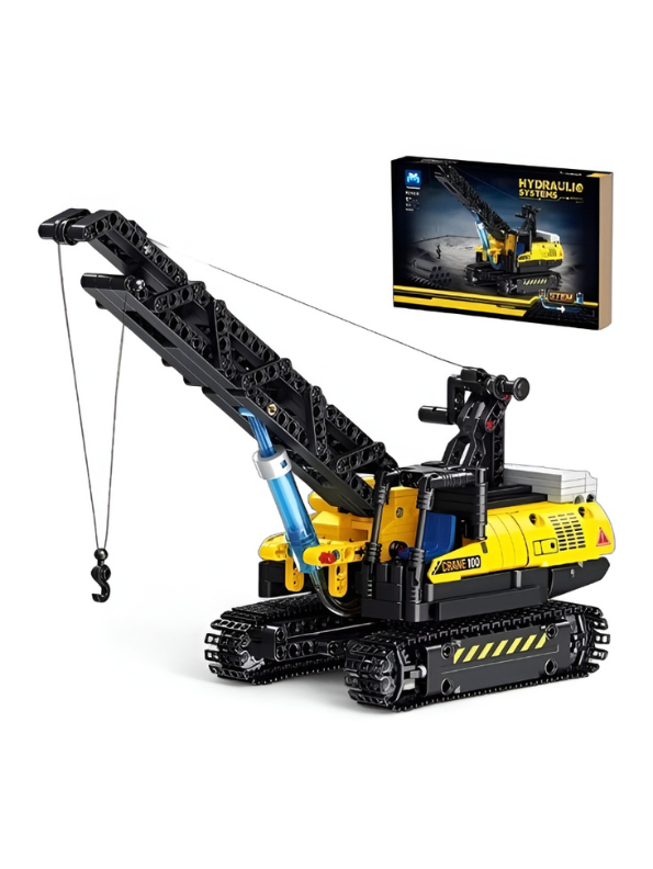 Hydraulic Crane Building Toy – 528 Pcs Realistic Engineering Model Kit with 360° Rotation & Functional Boom for Kids Ages 6+ TV6960.