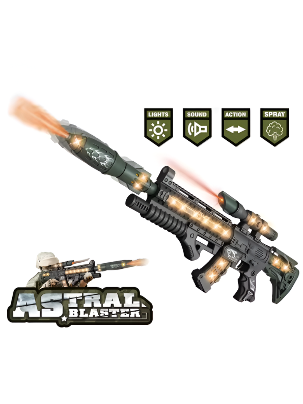 Astral Blaster Toy Gun for Kids – Light-Up Machine Toy with Realistic Sound, Action & Spray Effects TV6971