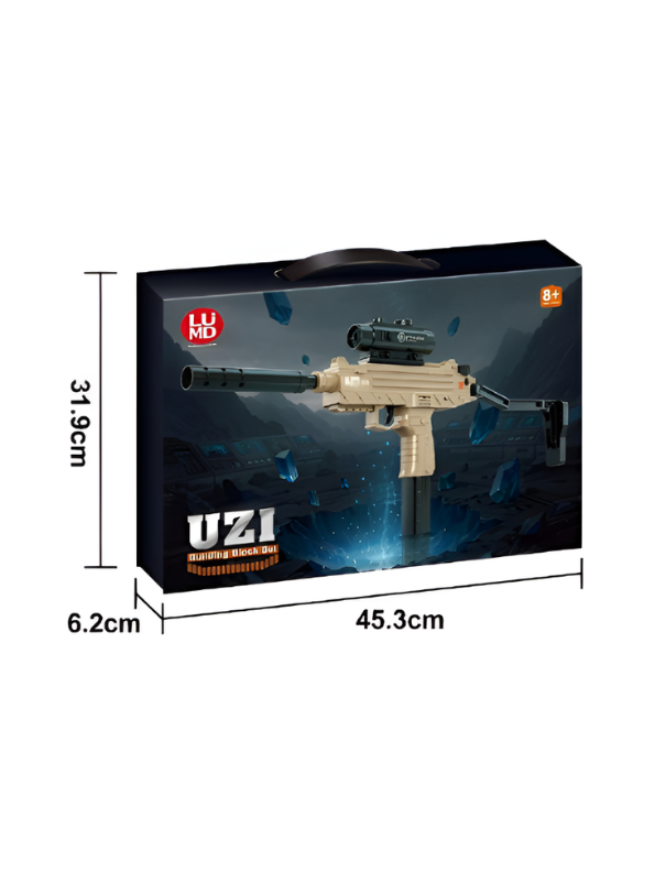 Electric Uzi Gel Ball Blaster Automatic Splatter Ball Toy Gun with Silencer, Red Dot Sight & Folding Stock – High-Speed Tactical Gel Blaster LMI16595