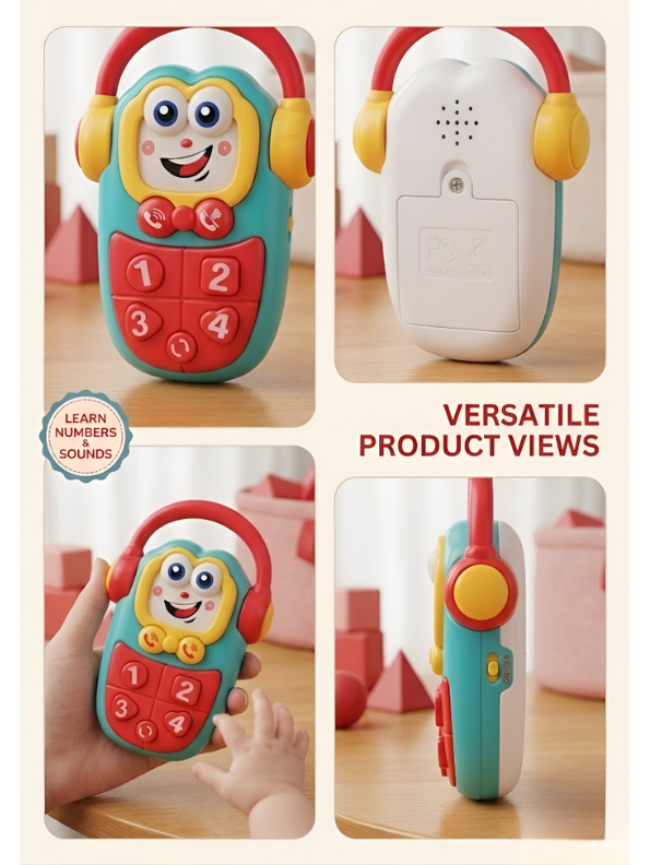 Red Interactive Musical Baby Toy Phone for Toddlers – Educational Pretend Play Cellphone with Lights & Sounds, Early Learning Toy for Infants & Kids NX13781