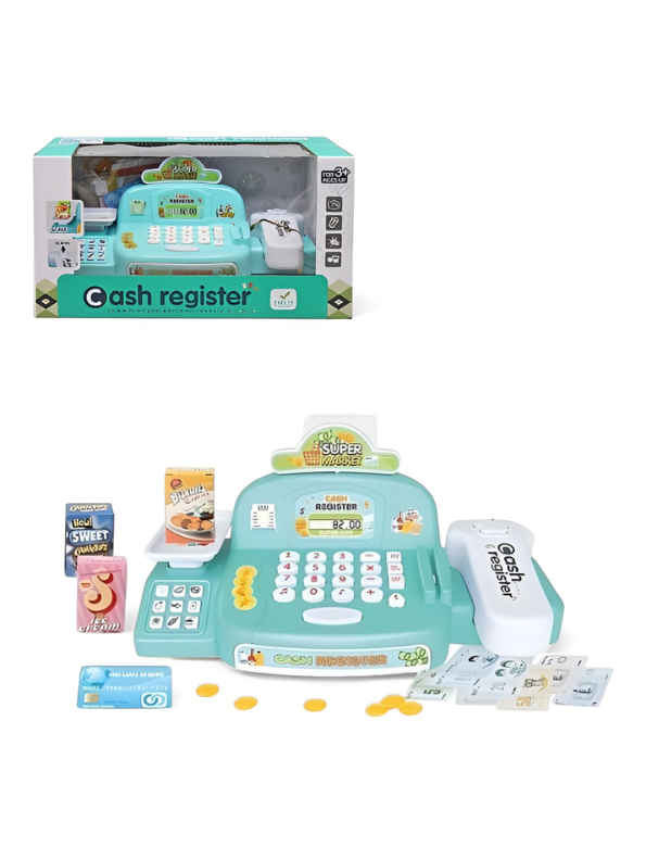 Supermarket Electronic Cash Register Toy Set – Interactive Educational Pretend Play Checkout Register for Kids Ages 3+ | Learning Money Management & Role-Play Toy Set Kids TV3224