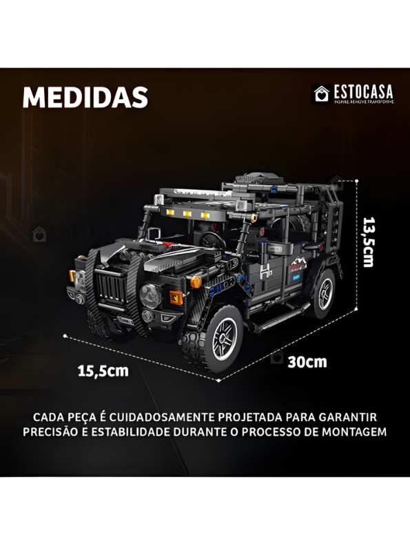4x4 Off-Road Building Block Truck – Pull-Back Motor, Realistic Design, and Interactive AR Learning, 8+ Years TV6705