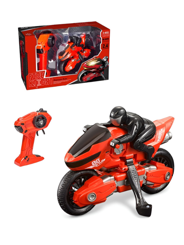 2.4GHz Drift RC Racing Motorcycle with Rider – Swing Action Remote Control Bike, High-Speed Fire Knight Design for Kids & Adults TV2357