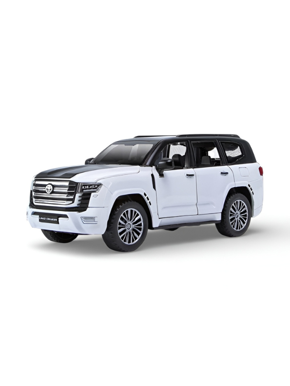 Toyota Land Cruiser Model Car – 1:32 Scale Diecast Premium Alloy Pull-Back Toy with Lights & Sound for Kids & Collectors TV2474