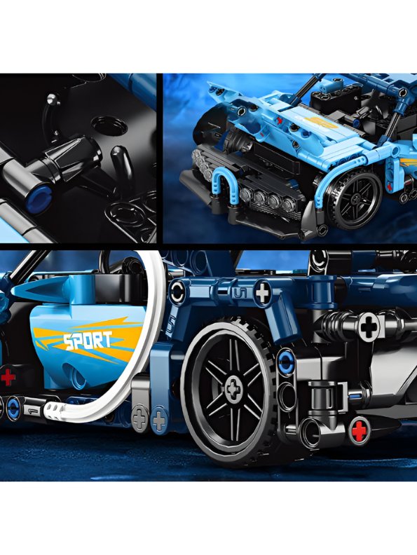 2.4GHz RC Sports Car Building Kit 1:16 Scale – High-Speed Remote Control DIY Supercar STEM Construction Model for Kids & Adults MD1148