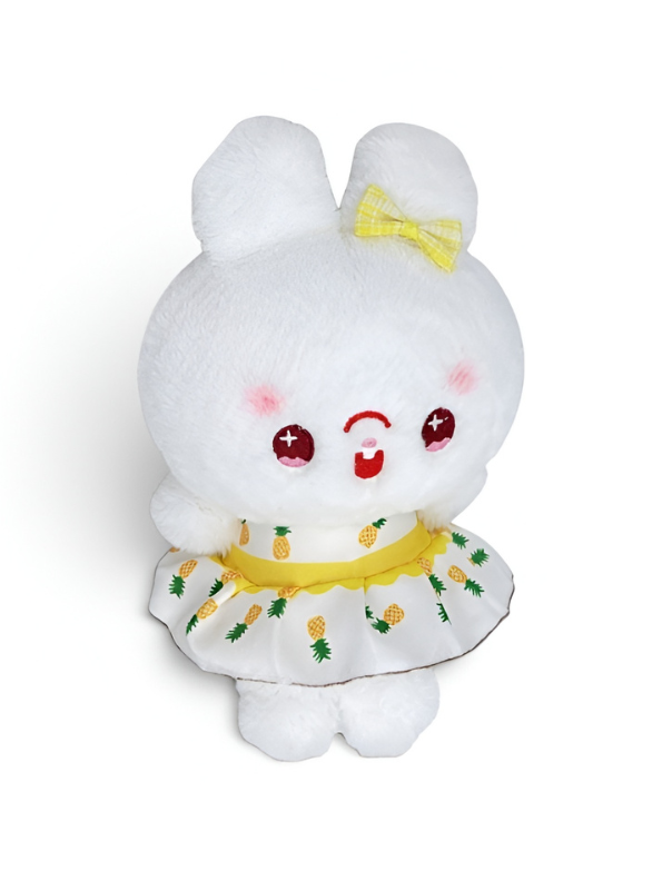 Cute 8-Inch Yellow Print Bunny Rabbit Plush Toy – Soft Stuffed Animal for Kids & Collectors ST14488