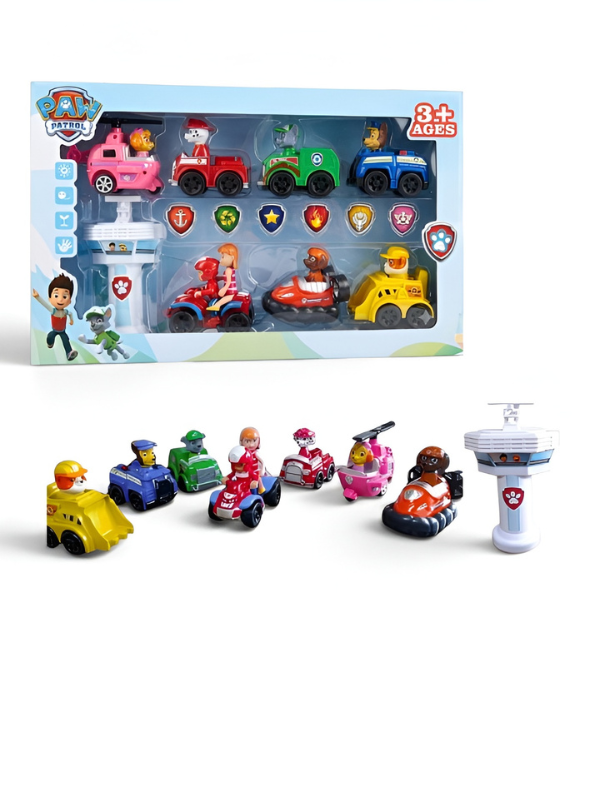 Ultimate Rescue Mission 8-Piece Toy Set – Paw Patrol Themed Mini Vehicles, Action Figures, and Lookout Tower for Kids (Ages 3 and Up) TV7067