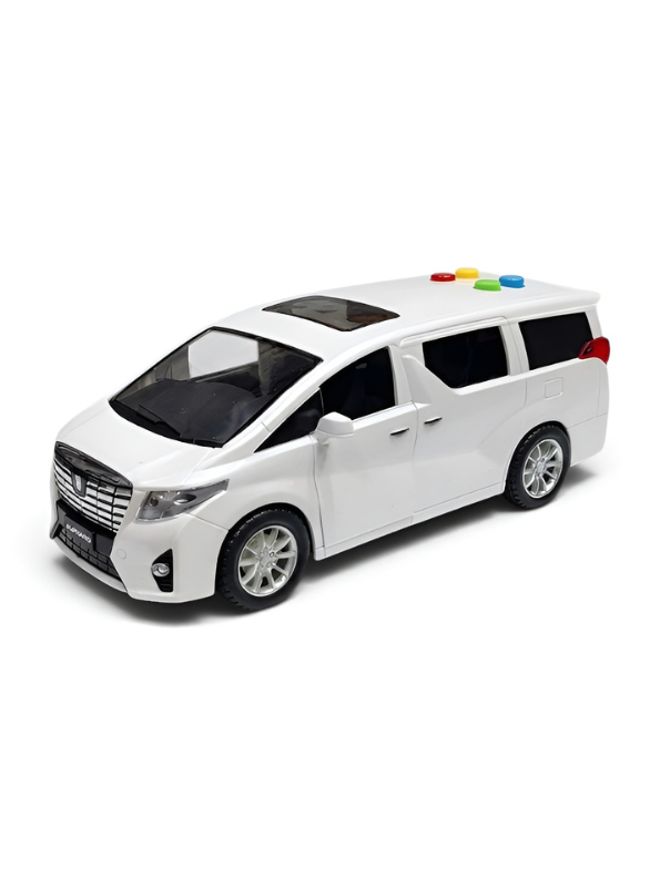 Toyota Alphard Toy Car White Minivan Model with Sound and Light Buttons – Premium Diecast Miniature Van for Kids and Collectors TV5245.