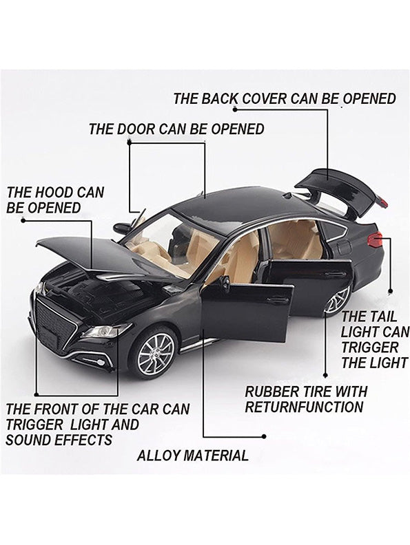 Toyota Crown Metal Model Diecast Car - Black (L12-108) - Toyloft