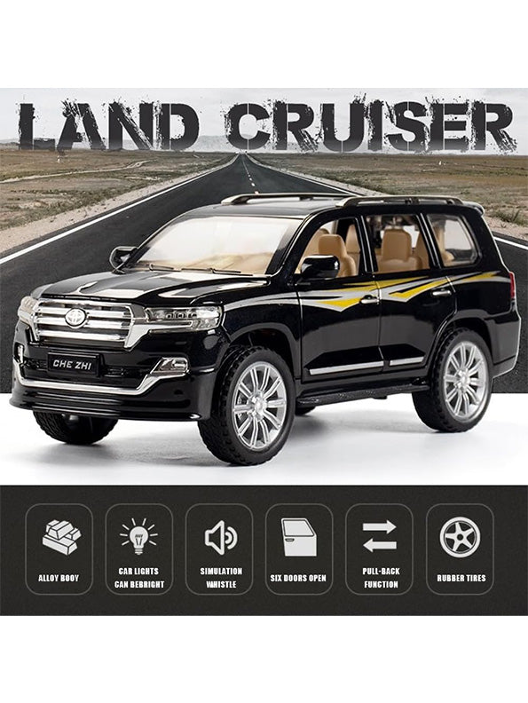 Toyota Land Cruiser Metal Diecast Model Car - Black - Big Size - Toyloft