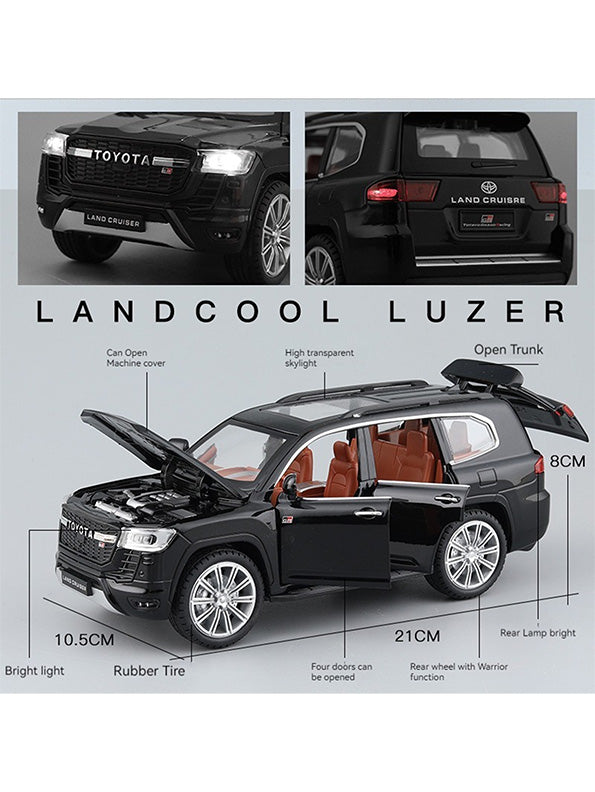 Toyota Land Cruiser GT Model 1:24 Scale Diecast Car - Black Metal Collectible | TV-O-24 - Toyloft