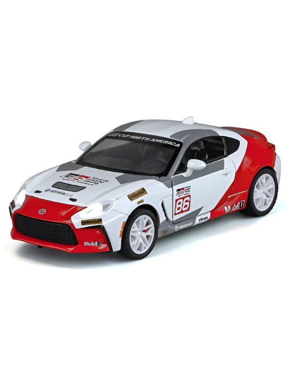 Toyota GR86 Drift Racing Alloy Model Car - White 1:24 Scale Metal Diecast with Lights & Sound - Perfect Gift for Car Lovers and Collectors TV6078