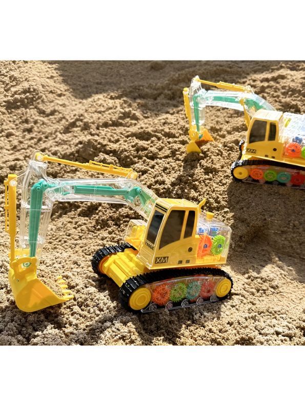 Transparent Shell Excavator – Remote Control Toy for Kids with Flashing Lights | RC Construction Vehicle Toy LMI13333.