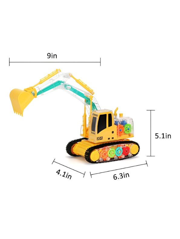Transparent Shell Excavator – Remote Control Toy for Kids with Flashing Lights | RC Construction Vehicle Toy LMI13333.