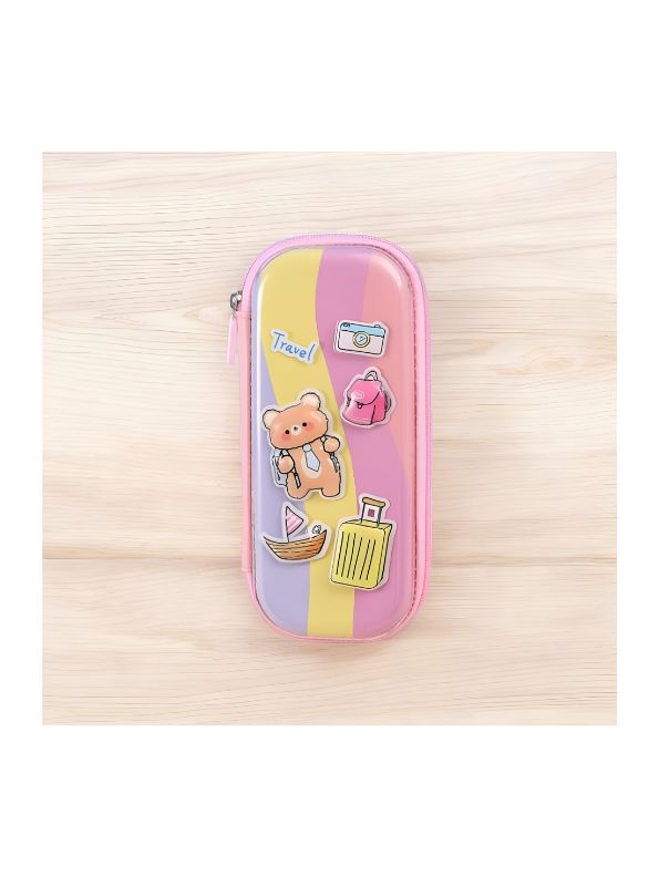 TravelBear – Cute Bear Theme Kids Pouch | Single Chain Pencil Bag NOV3986.
