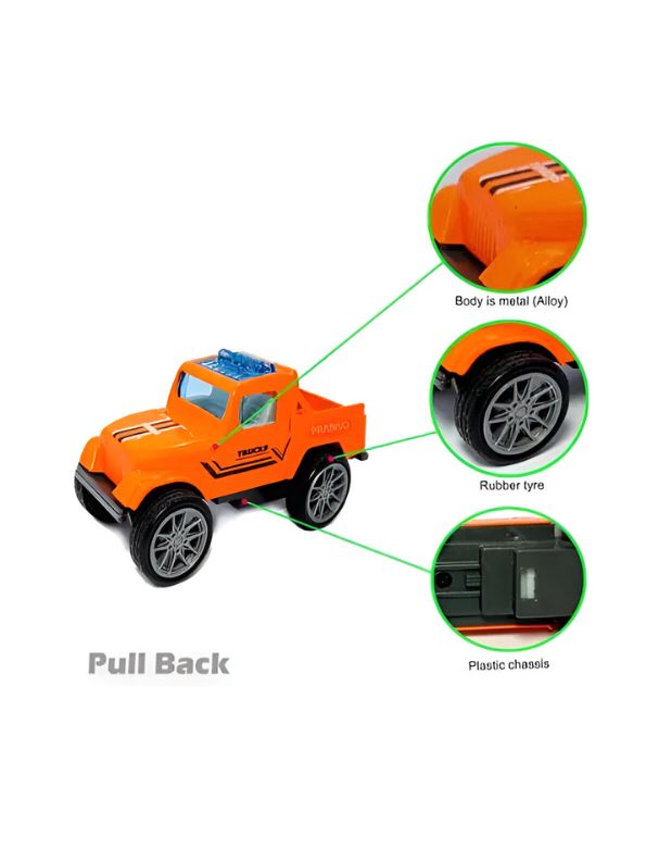 Truck Car Set – 6-Pack Mini Pull Back Vehicles Toy Set for Kids, Playset for Boys & Girls – LMI9664.