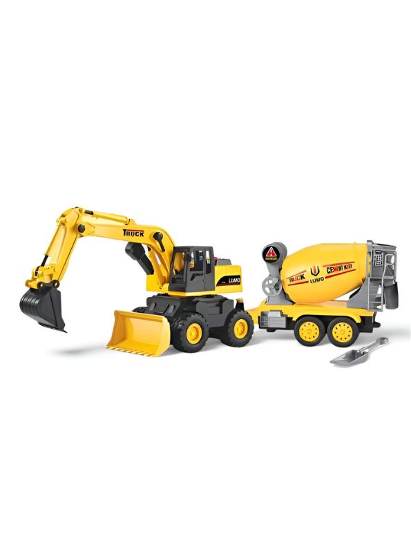 Truck Digging & Cement Mixer Toy Trucks – Best Toy Construction Vehicles for Kids - LMI13946.