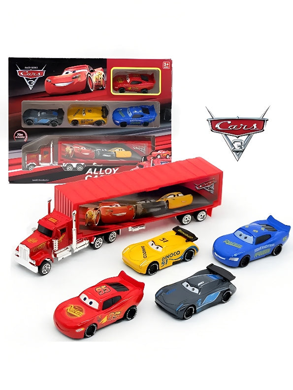 Pack of Truck with Lightning McQueen Cars Anime Toys (TV-May-13
