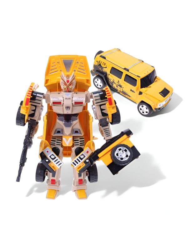 Yellow - TurboBot – Transforming Robot to Car Toy | 2-in-1 Automatic Shape-Shifting Vehicle for Kids LMI15052.