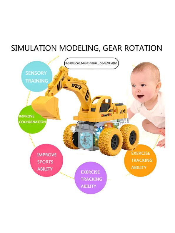 TurboDigger – JCB Friction Powered Push and Go Toy Vehicle for Kids | Construction Engineering Car Toy LMI13509.