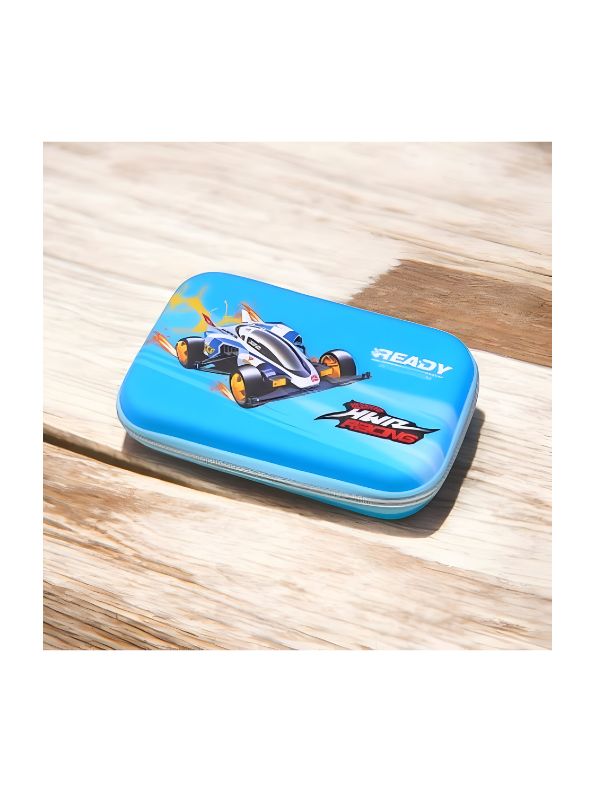 Blue - TurboVroom – Sports Car Blister Pouch for Kids | Single Chain Pencil Case | Stylish & Speedy Stationery Bag NOV8792.
