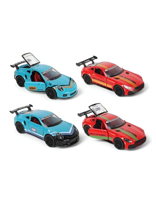 Ultimate Mini Racers – Diecast Cars Pack of 4 Scale 1:36 Pull Back Toy Cars with Light & Sound for Kids LMI15132.