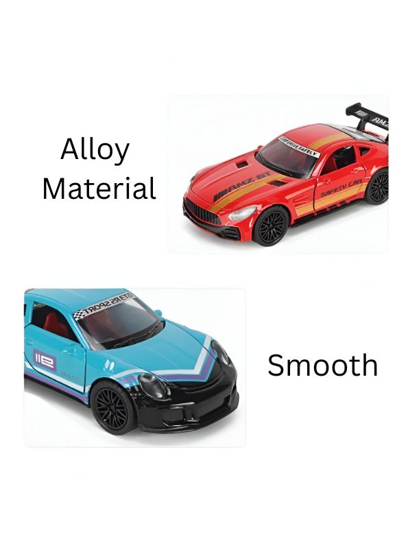Ultimate Mini Racers – Diecast Cars Pack of 4 Scale 1:36 Pull Back Toy Cars with Light & Sound for Kids LMI15132.