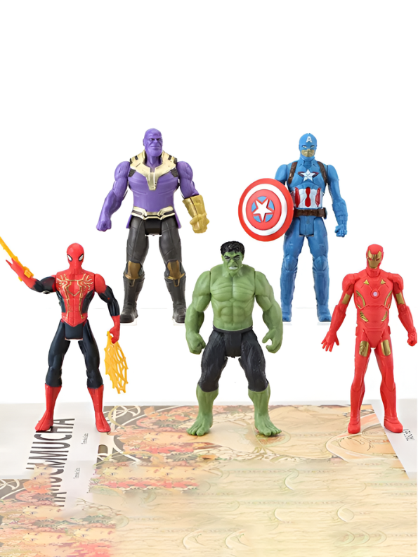 Ultimate 10-Piece Superhero Action Figure Collectible Set (15cm) with Battle Accessories MD96