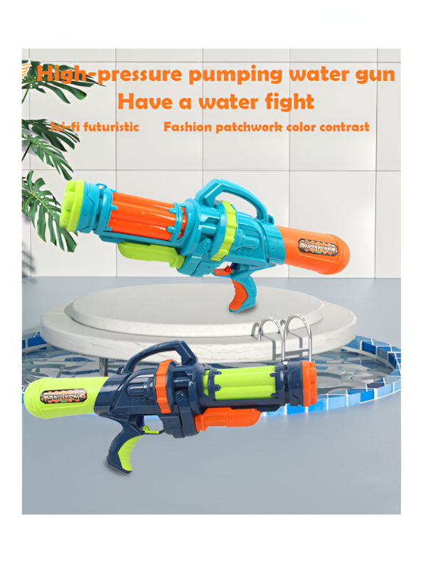 UltraShot – Super Power Water Blaster Pichkari with Easy-Grip Handle & Dual Nozzle | Durable Plastic Holi Water Gun Toy Navy Blue LMI14285.
