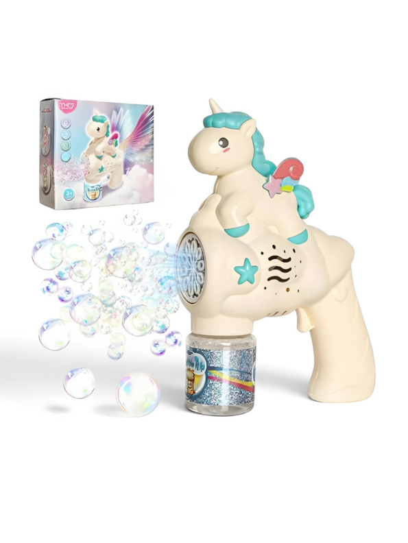 Unicorn Bubble Machine Gun Toy – Automatic Bubble Maker Blaster Turquoise LMI16591.