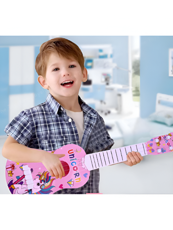 Unicorn Toy Guitar – 4-String Acoustic Beginner Instrument | Educational Musical Toy LMI13346.