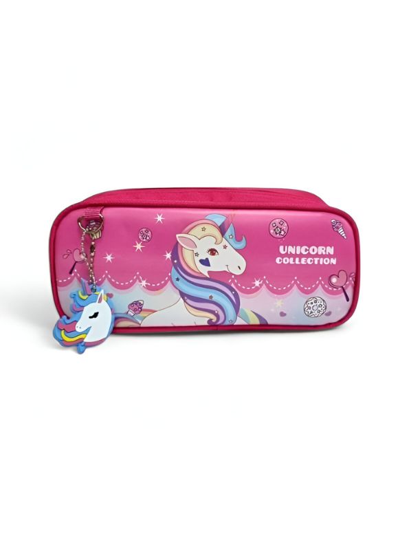 Unipouch – Unicorn Pencil Pouch for Girls | Double Zipper Stationery Case | Premium Leather Top | Cute & Durable School Pouch NOV2119.