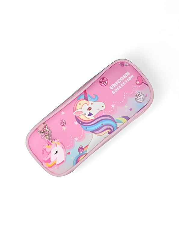 Unipouch – Unicorn Pencil Pouch for Girls | Double Zipper Stationery Case | Premium Leather Top | Cute & Durable School Pouch NOV2119.
