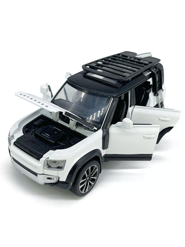 Land Rover Defender Metal Diecast Car - White - Scale 1:32 - Toyloft