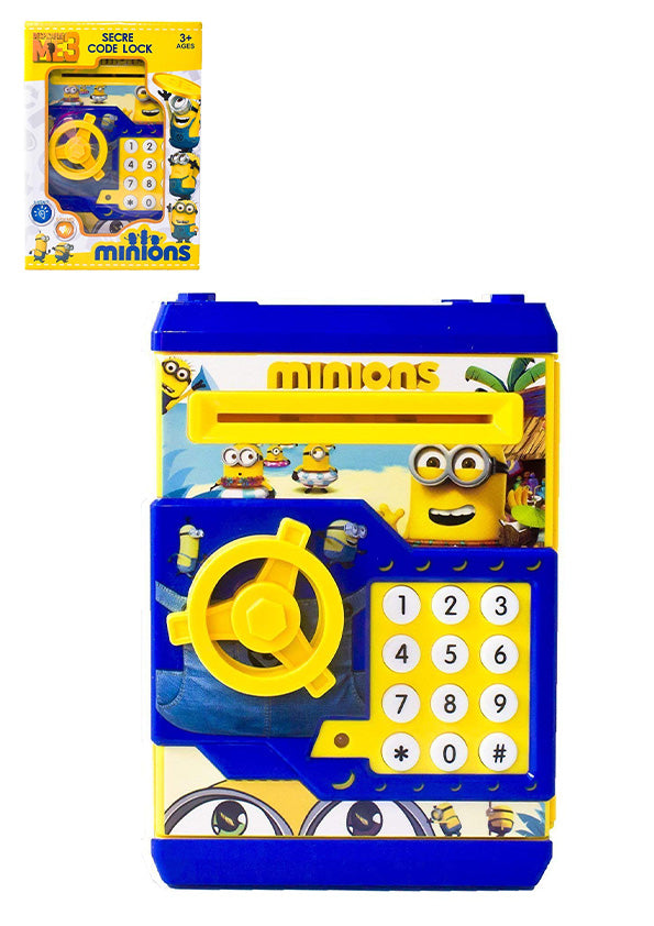 Minions Safe Lock Code Money Bank Piggy Bank Toy for Kids Electronic Lock - Toyloft