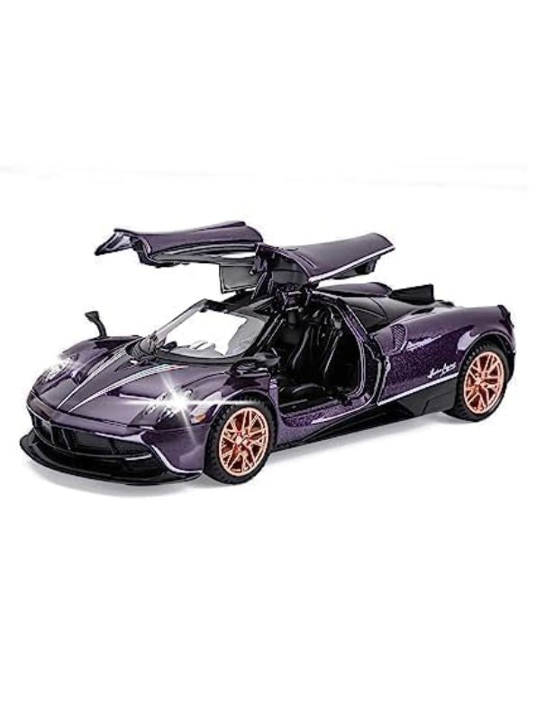 Pagani Huayra Sports Car Diecast Model Scale 1:24 - Amethyst Purple - Acrylic Transparent Display Box