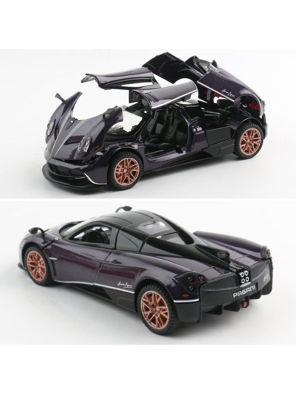 Pagani Huayra Sports Car Diecast Model Scale 1:24 - Amethyst Purple - Acrylic Transparent Display Box