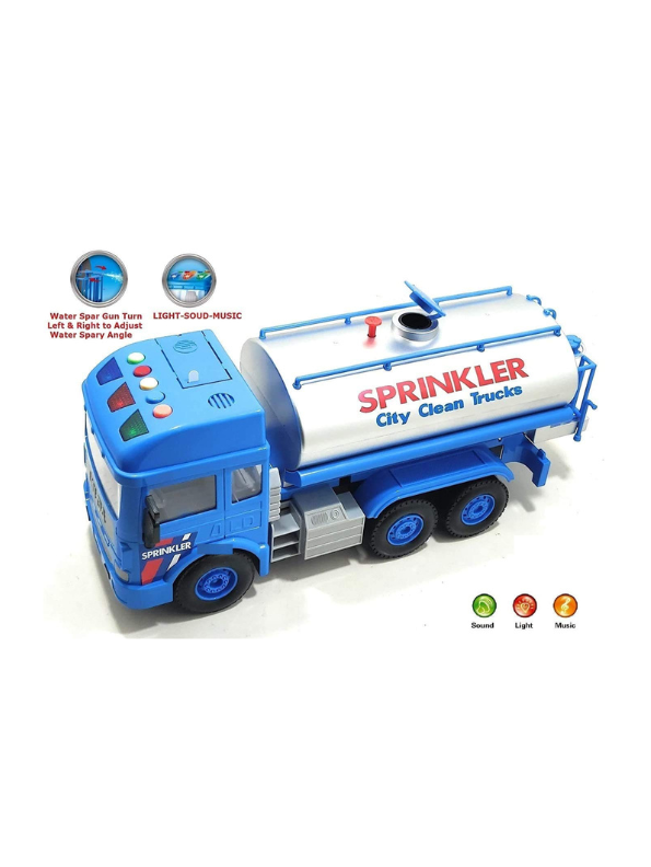 Water Tanker Sprinkler Truck Toy For Kids- Blue (MS-O-24) - Toyloft