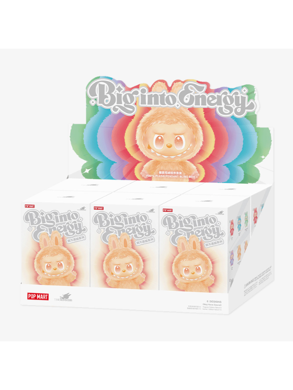 Whole Set - 6 pcs - Official Pop Mart Labubu Plush – Limited‑Edition Fuzzy Bunny‑Eared Monster - All Members - Big Into Energy Collection