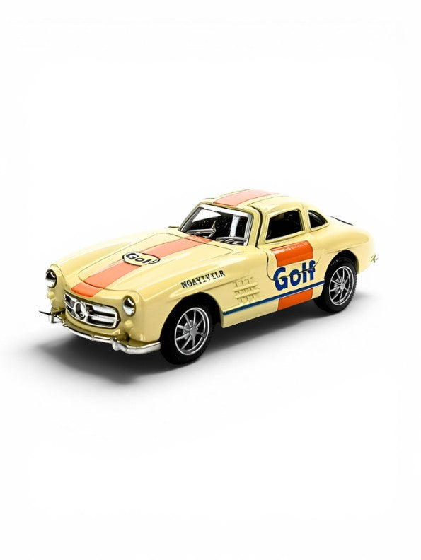 Vintage Mercedes-Benz 300 SL Gullwing Diecast Model Car 1:36 Scale Classic Collectible Car Yellow TV7294.