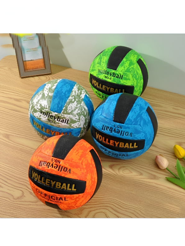 Volleyball Official Size 5 – High-Contrast Grey & Blue Camo Design | Durable Indoor & Outdoor Volleyball LMI13143.