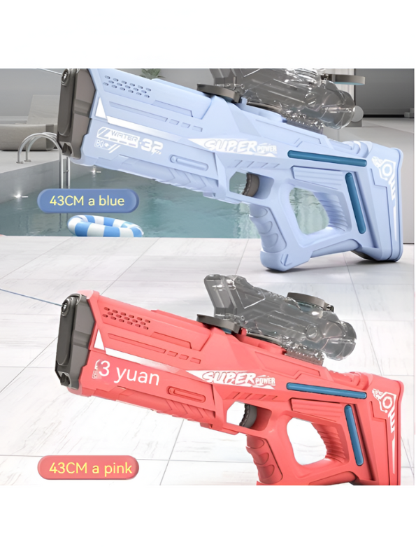 Red AquaBlaster X10 - Electric Water Gun with Automatic Water Absorption, 10m Long Range Squirt Gun LMI11394